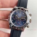 Large Size 42 MM Rolex Daytona Blue Dial Rubber Strap Man's Watch
